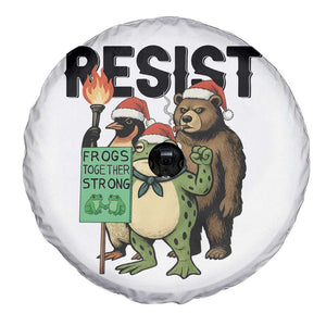 Funny Christmas Frogs Together Strong Spare Tire Cover Portland Resist Meme Gift - Print Your Wear