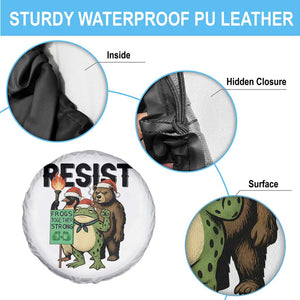 Funny Christmas Frogs Together Strong Spare Tire Cover Portland Resist Meme Gift - Print Your Wear