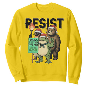 Funny Christmas Frogs Together Strong Sweatshirt Portland Resist Meme Gift - Print Your Wear