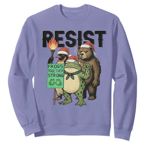 Funny Christmas Frogs Together Strong Sweatshirt Portland Resist Meme Gift - Print Your Wear