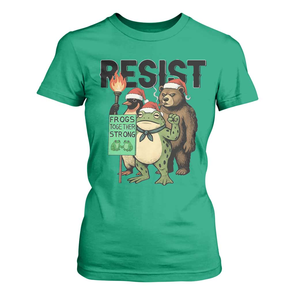 Funny Christmas Frogs Together Strong T Shirt For Women Portland Resist Meme Gift TS12 Irish Green Print Your Wear