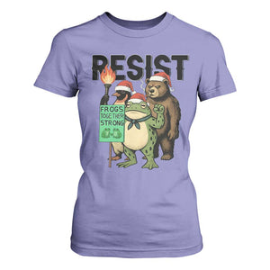 Funny Christmas Frogs Together Strong T Shirt For Women Portland Resist Meme Gift TS12 Violet Print Your Wear