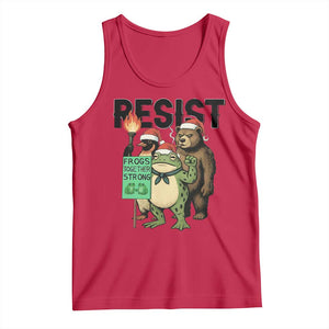 Funny Christmas Frogs Together Strong Tank Top Portland Resist Meme Gift TS12 Red Print Your Wear