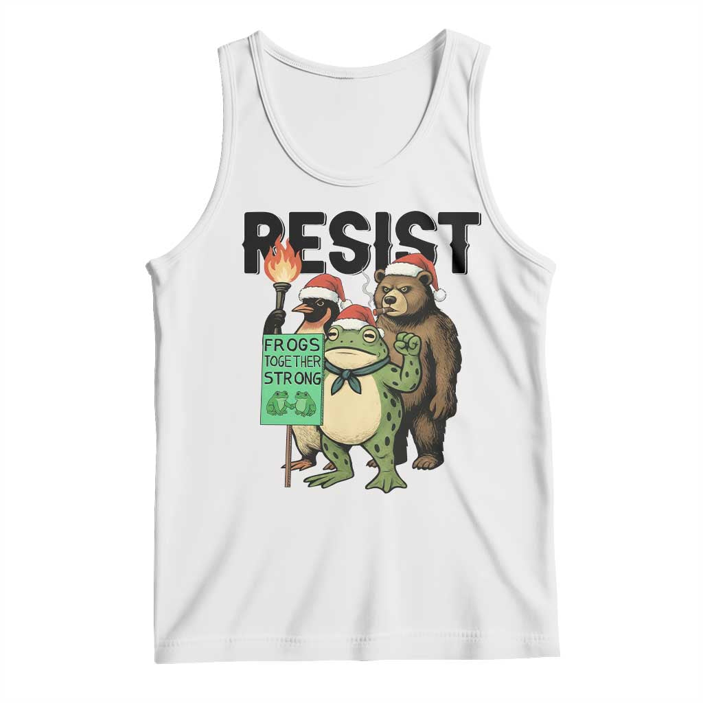 Funny Christmas Frogs Together Strong Tank Top Portland Resist Meme Gift TS12 White Print Your Wear