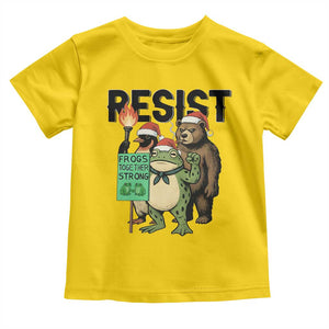 Funny Christmas Frogs Together Strong Toddler T Shirt Portland Resist Meme Gift - Print Your Wear