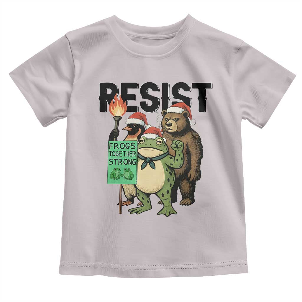 Funny Christmas Frogs Together Strong Toddler T Shirt Portland Resist Meme Gift TS12 Ice Gray Print Your Wear