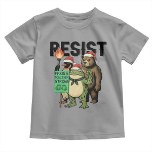 Funny Christmas Frogs Together Strong Toddler T Shirt Portland Resist Meme Gift - Print Your Wear