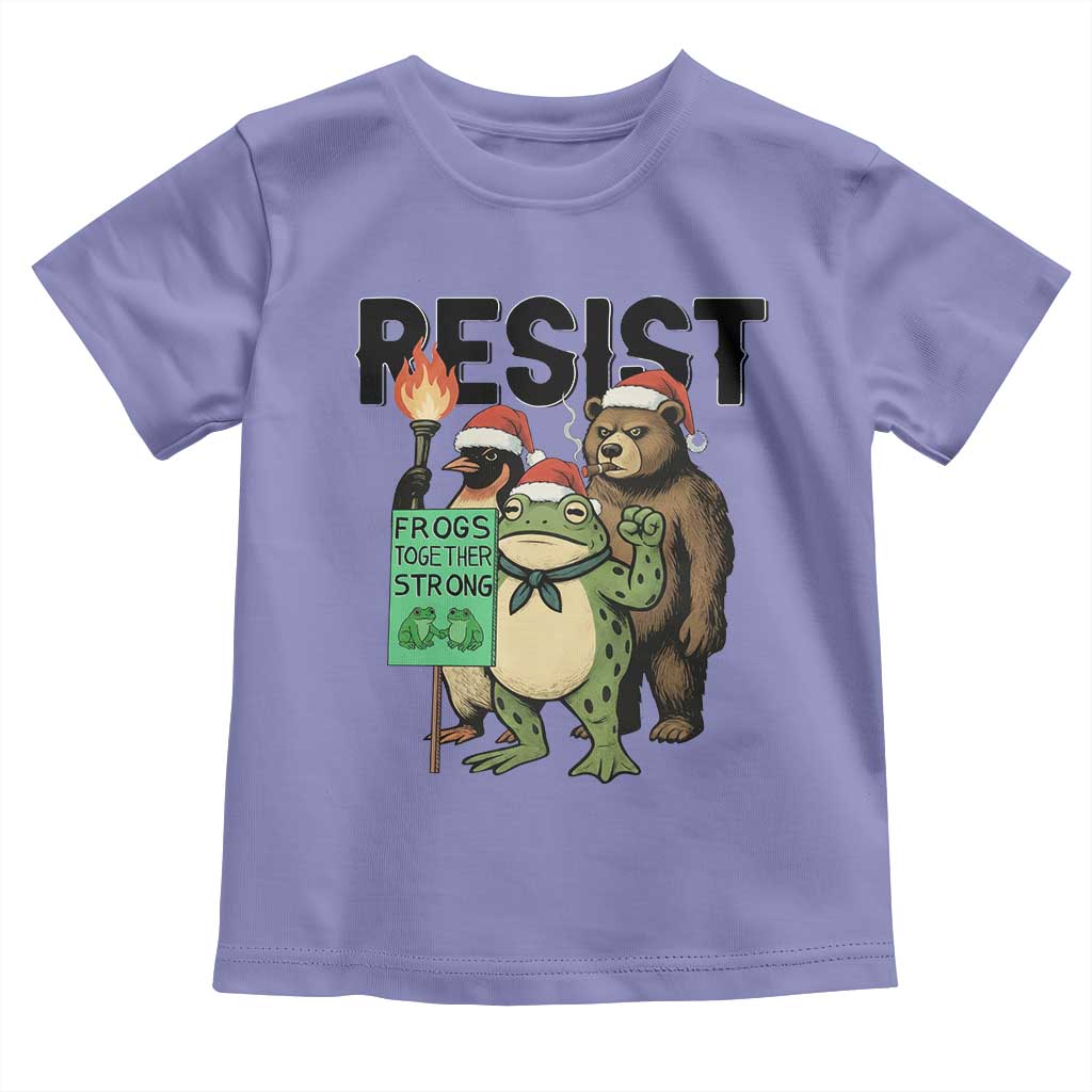 Funny Christmas Frogs Together Strong Toddler T Shirt Portland Resist Meme Gift TS12 Violet Print Your Wear