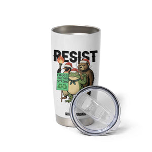 Funny Christmas Frogs Together Strong Tumbler Cup Portland Resist Meme Gift - Print Your Wear