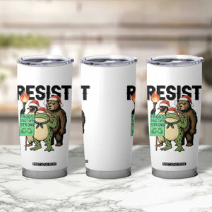 Funny Christmas Frogs Together Strong Tumbler Cup Portland Resist Meme Gift - Print Your Wear