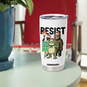 Funny Christmas Frogs Together Strong Tumbler Cup Portland Resist Meme Gift - Print Your Wear