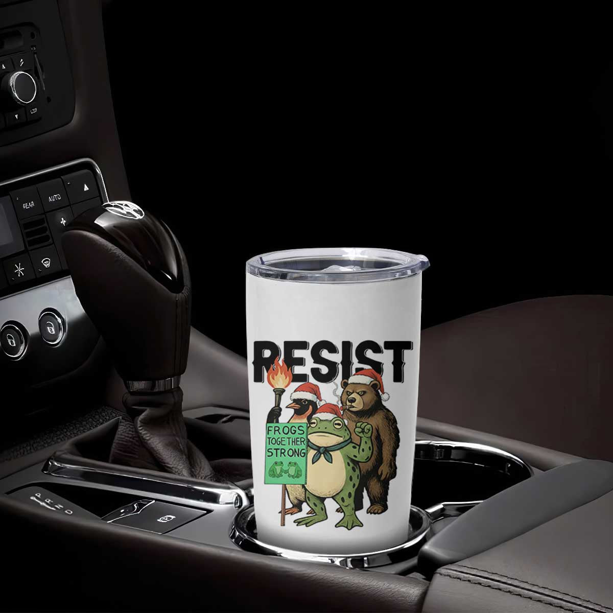 Funny Christmas Frogs Together Strong Tumbler Cup Portland Resist Meme Gift TS12 Print Your Wear