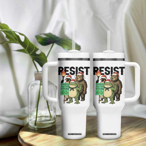 Funny Christmas Frogs Together Strong Tumbler With Handle Portland Resist Meme Gift - Print Your Wear