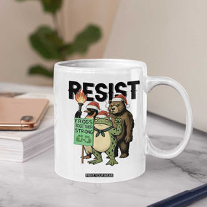 Funny Christmas Frogs Together Strong Coffee Mug Portland Resist Meme Gift TS12 Print Your Wear
