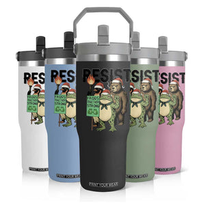 Funny Christmas Frogs Together Strong Flip Straw Tumbler Portland Resist Meme Gift TS12 Print Your Wear