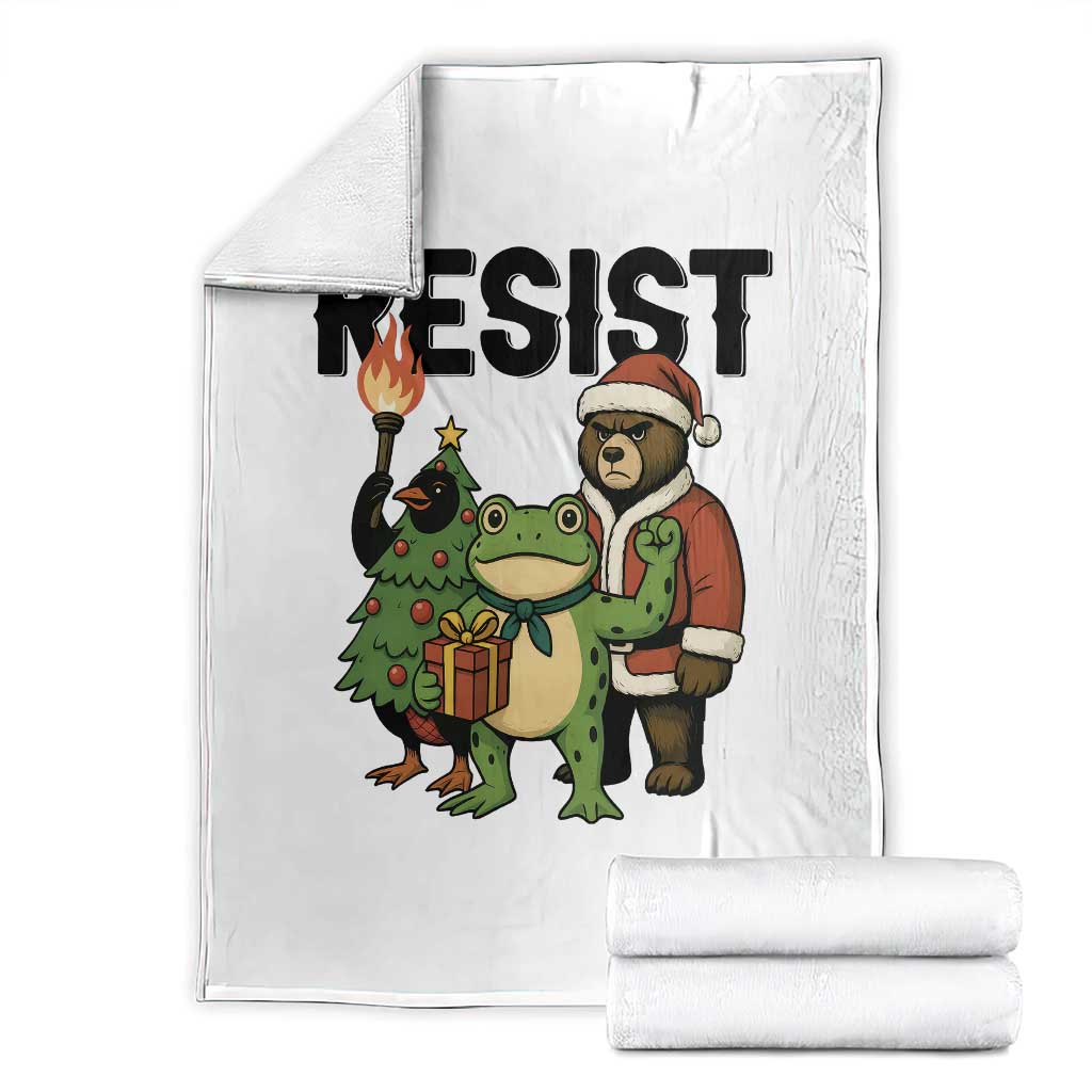 Portland Frog Protest Frogs Together Strong Throw Blanket Funny Holiday Gift TS12 White Print Your Wear
