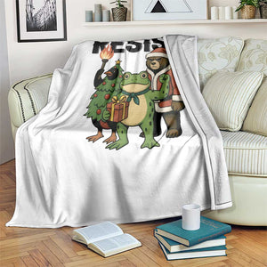 Portland Frog Protest Frogs Together Strong Throw Blanket Funny Holiday Gift TS12 Print Your Wear