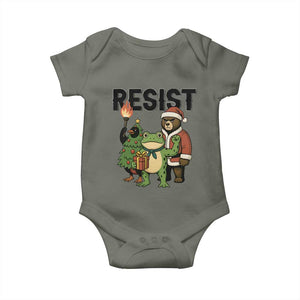 Portland Frog Protest Frogs Together Strong Baby Onesie Funny Holiday Gift TS12 Military Green Print Your Wear