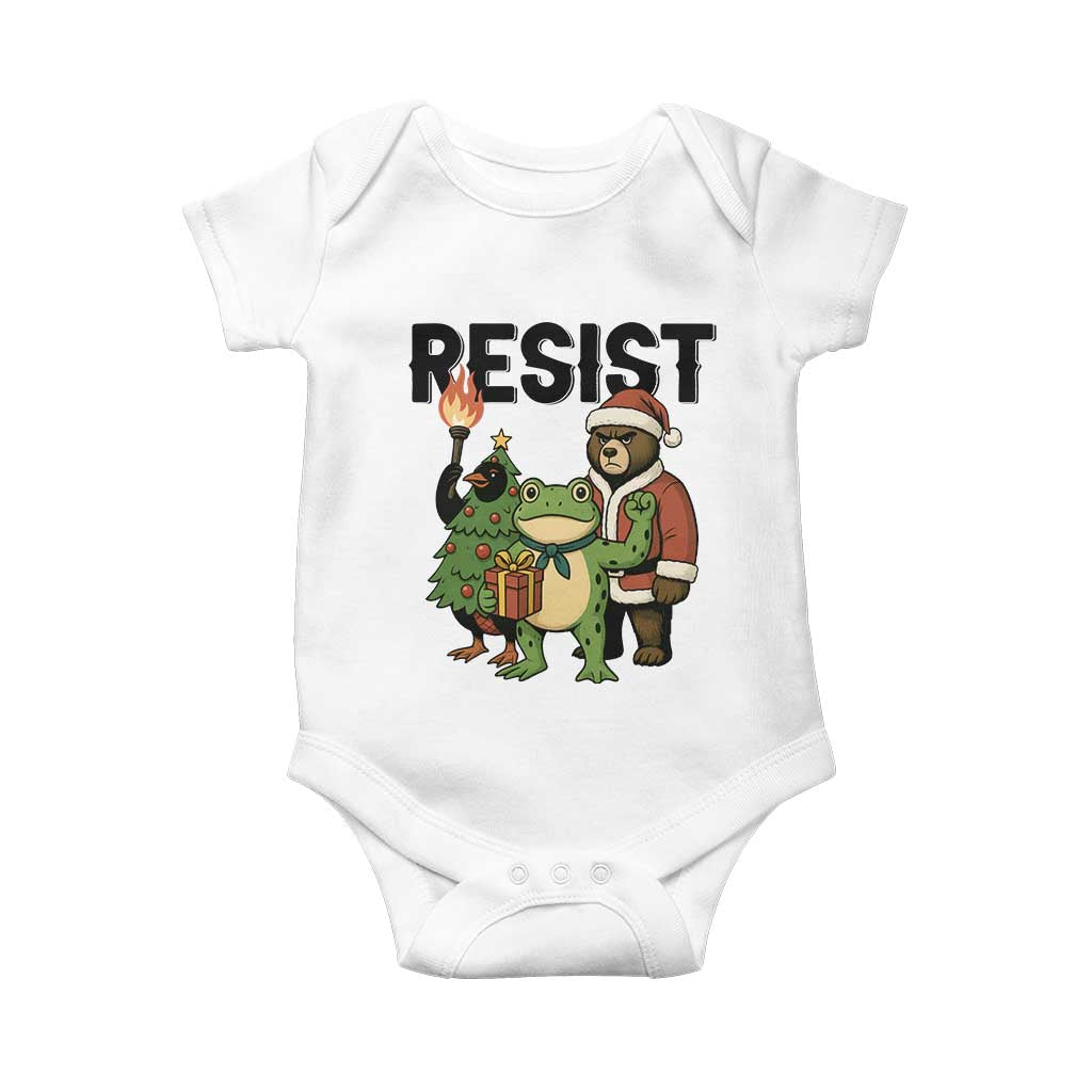 Portland Frog Protest Frogs Together Strong Baby Onesie Funny Holiday Gift - Print Your Wear