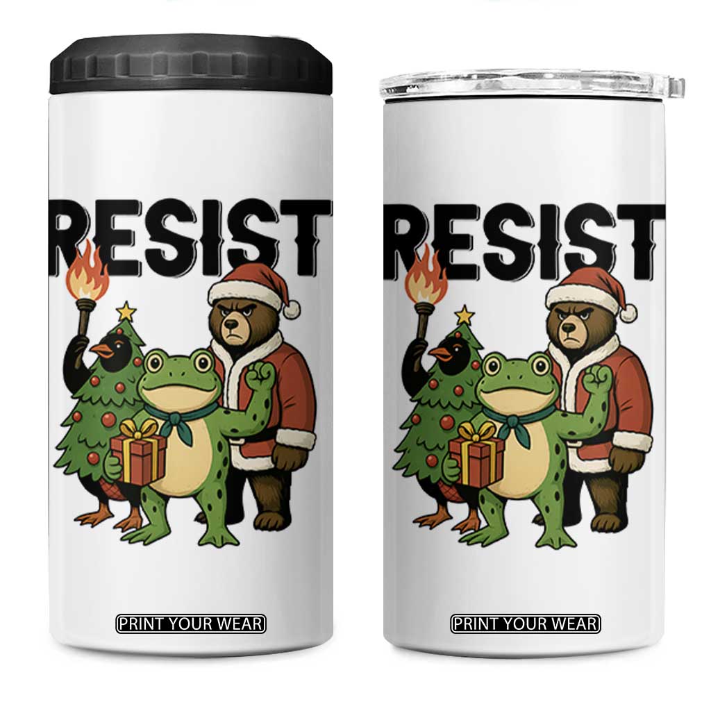Portland Frog Protest Frogs Together Strong 4 in 1 Can Cooler Tumbler Funny Holiday Gift TS12 One Size: 16 oz White Print Your Wear