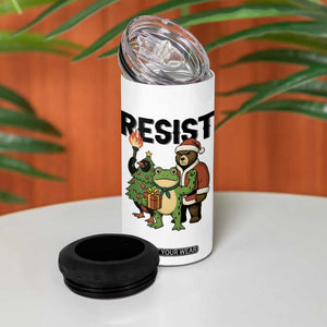 Portland Frog Protest Frogs Together Strong 4 in 1 Can Cooler Tumbler Funny Holiday Gift TS12 Print Your Wear