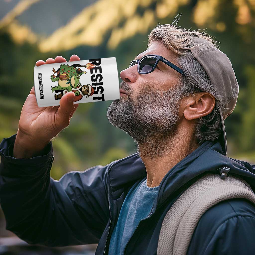 Portland Frog Protest Frogs Together Strong 4 in 1 Can Cooler Tumbler Funny Holiday Gift TS12 Print Your Wear