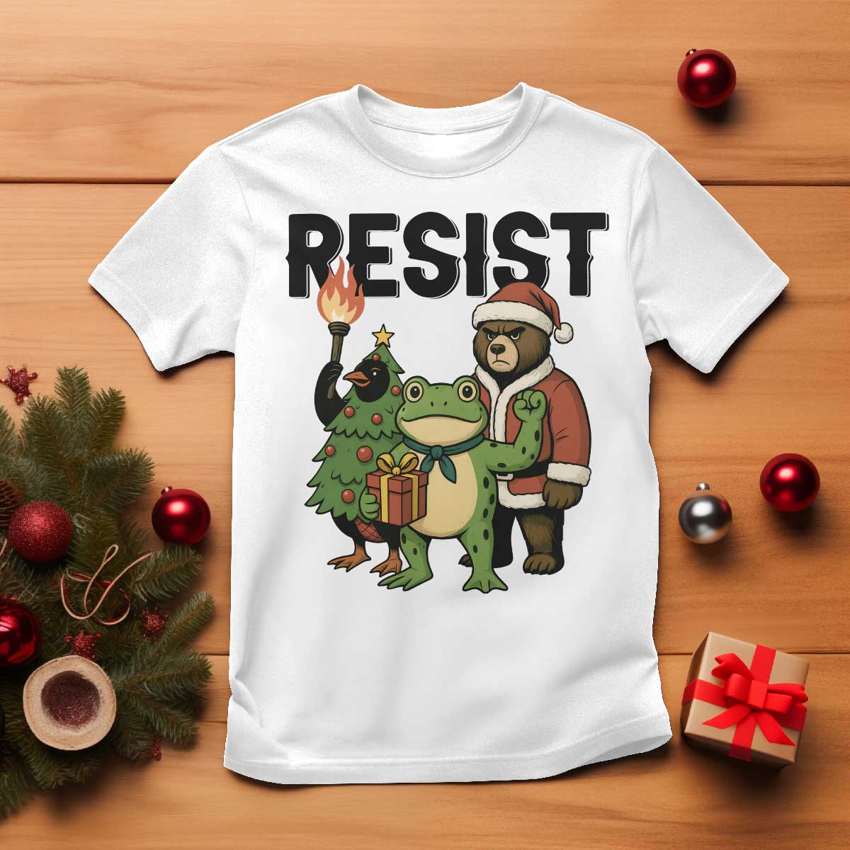 Portland Frog Protest Frogs Together Strong T Shirt Funny Holiday Gift TS12 White Print Your Wear