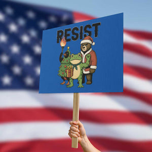 Portland Frog Protest Frogs Together Strong Protest Sign Funny Holiday Gift TS12 Horizontal 18" × 24" Blue Print Your Wear