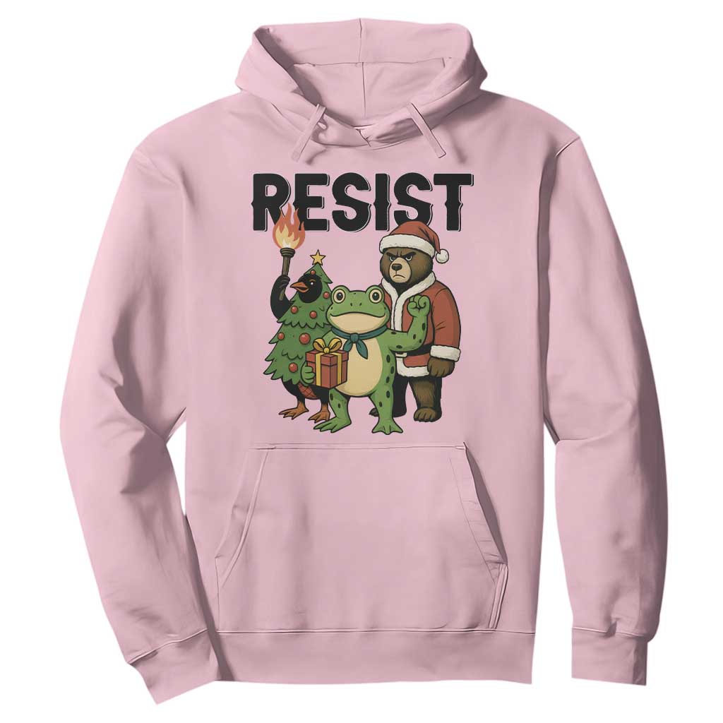 Portland Frog Protest Frogs Together Strong Hoodie Funny Holiday Gift TS12 Light Pink Print Your Wear