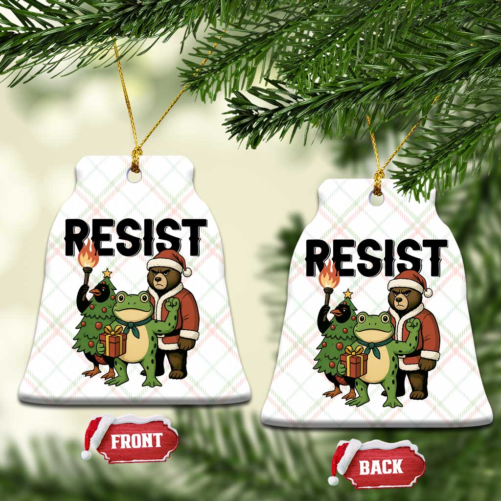 Portland Frog Protest Frogs Together Strong Ceramic Ornament Funny Holiday Gift TS12 Print Your Wear