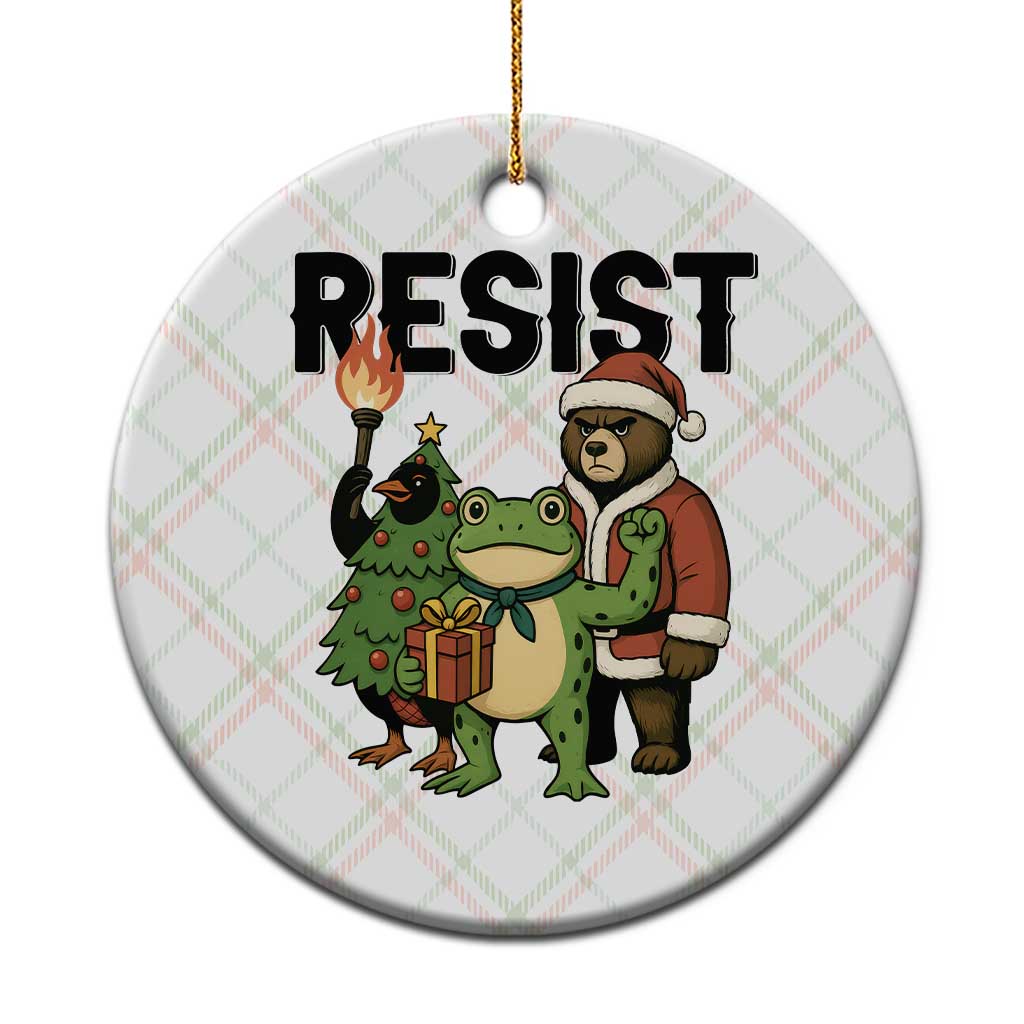 Portland Frog Protest Frogs Together Strong Ceramic Ornament Funny Holiday Gift TS12 1pc Christmas Plaid Print Your Wear