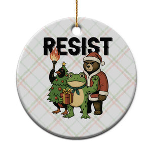 Portland Frog Protest Frogs Together Strong Ceramic Ornament Funny Holiday Gift TS12 1pc Christmas Plaid Print Your Wear
