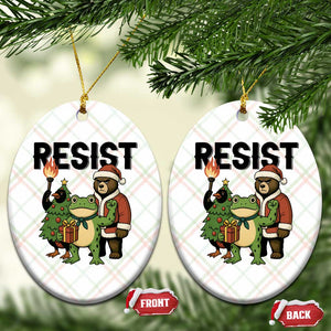 Portland Frog Protest Frogs Together Strong Ceramic Ornament Funny Holiday Gift TS12 Print Your Wear
