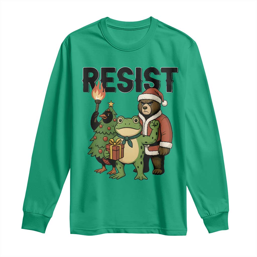 Portland Frog Protest Frogs Together Strong Long Sleeve Shirt Funny Holiday Gift TS12 Irish Green Print Your Wear