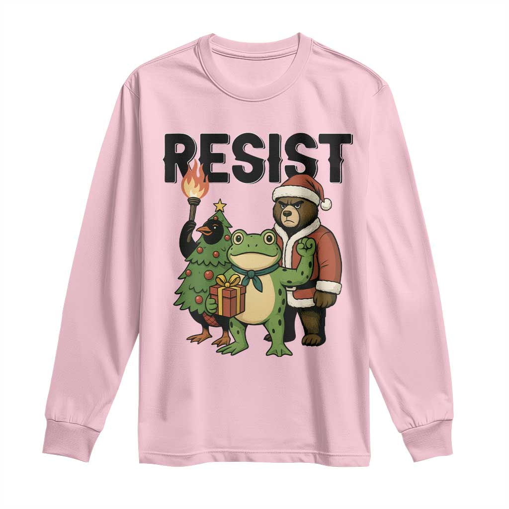 Portland Frog Protest Frogs Together Strong Long Sleeve Shirt Funny Holiday Gift TS12 Light Pink Print Your Wear