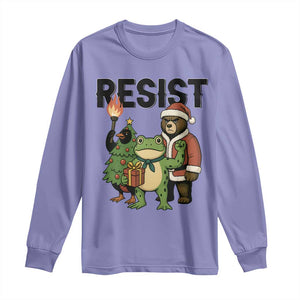 Portland Frog Protest Frogs Together Strong Long Sleeve Shirt Funny Holiday Gift TS12 Violet Print Your Wear
