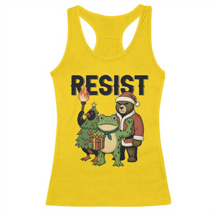 Portland Frog Protest Frogs Together Strong Racerback Tank Top Funny Holiday Gift - Print Your Wear