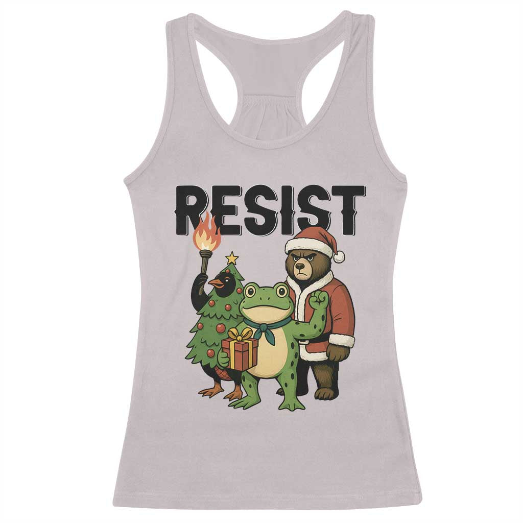 Portland Frog Protest Frogs Together Strong Racerback Tank Top Funny Holiday Gift TS12 Ice Gray Print Your Wear
