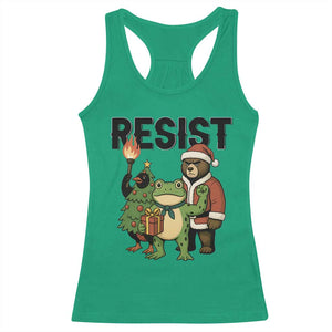 Portland Frog Protest Frogs Together Strong Racerback Tank Top Funny Holiday Gift - Print Your Wear