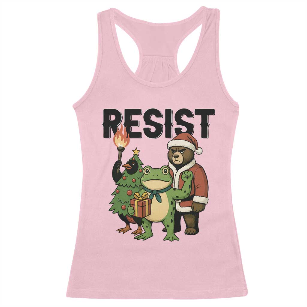 Portland Frog Protest Frogs Together Strong Racerback Tank Top Funny Holiday Gift TS12 Light Pink Print Your Wear
