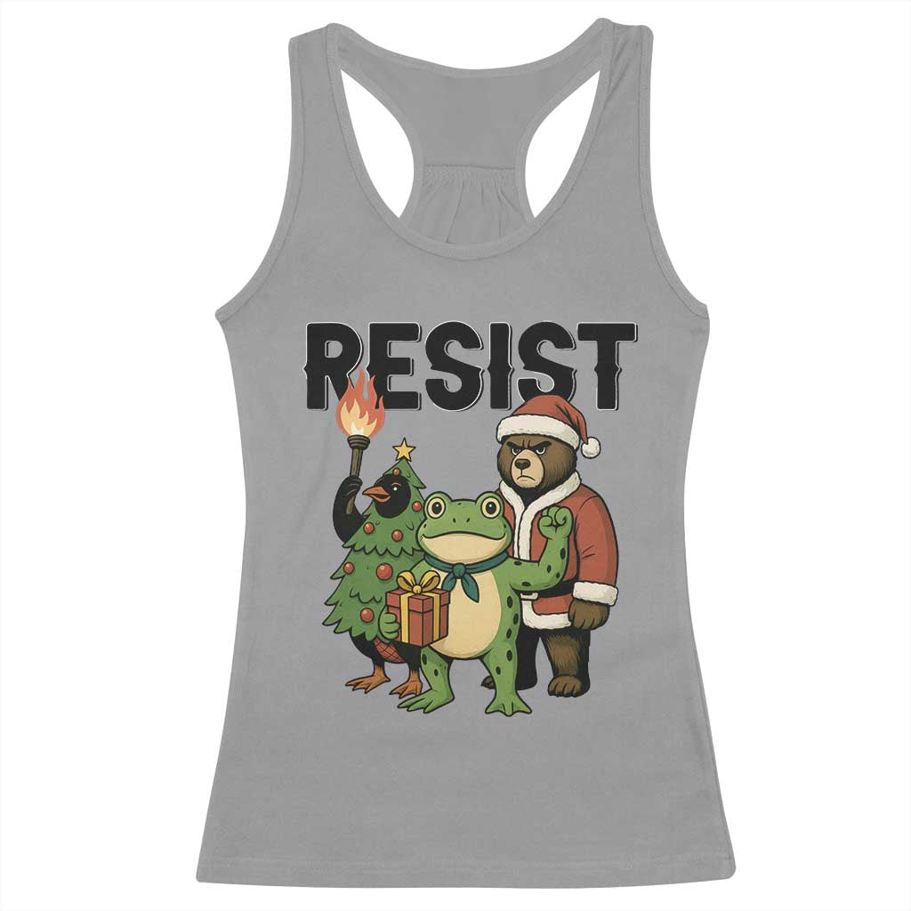 Portland Frog Protest Frogs Together Strong Racerback Tank Top Funny Holiday Gift TS12 Sport Gray Print Your Wear