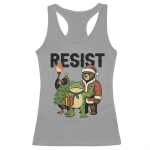 Portland Frog Protest Frogs Together Strong Racerback Tank Top Funny Holiday Gift - Print Your Wear