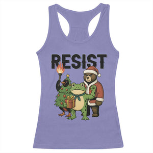 Portland Frog Protest Frogs Together Strong Racerback Tank Top Funny Holiday Gift - Print Your Wear