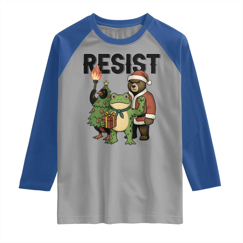 Portland Frog Protest Frogs Together Strong Raglan Shirt Funny Holiday Gift TS12 Sport Gray Royal Print Your Wear