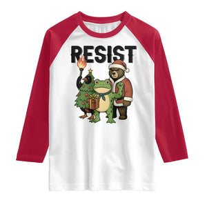 Portland Frog Protest Frogs Together Strong Raglan Shirt Funny Holiday Gift - Print Your Wear