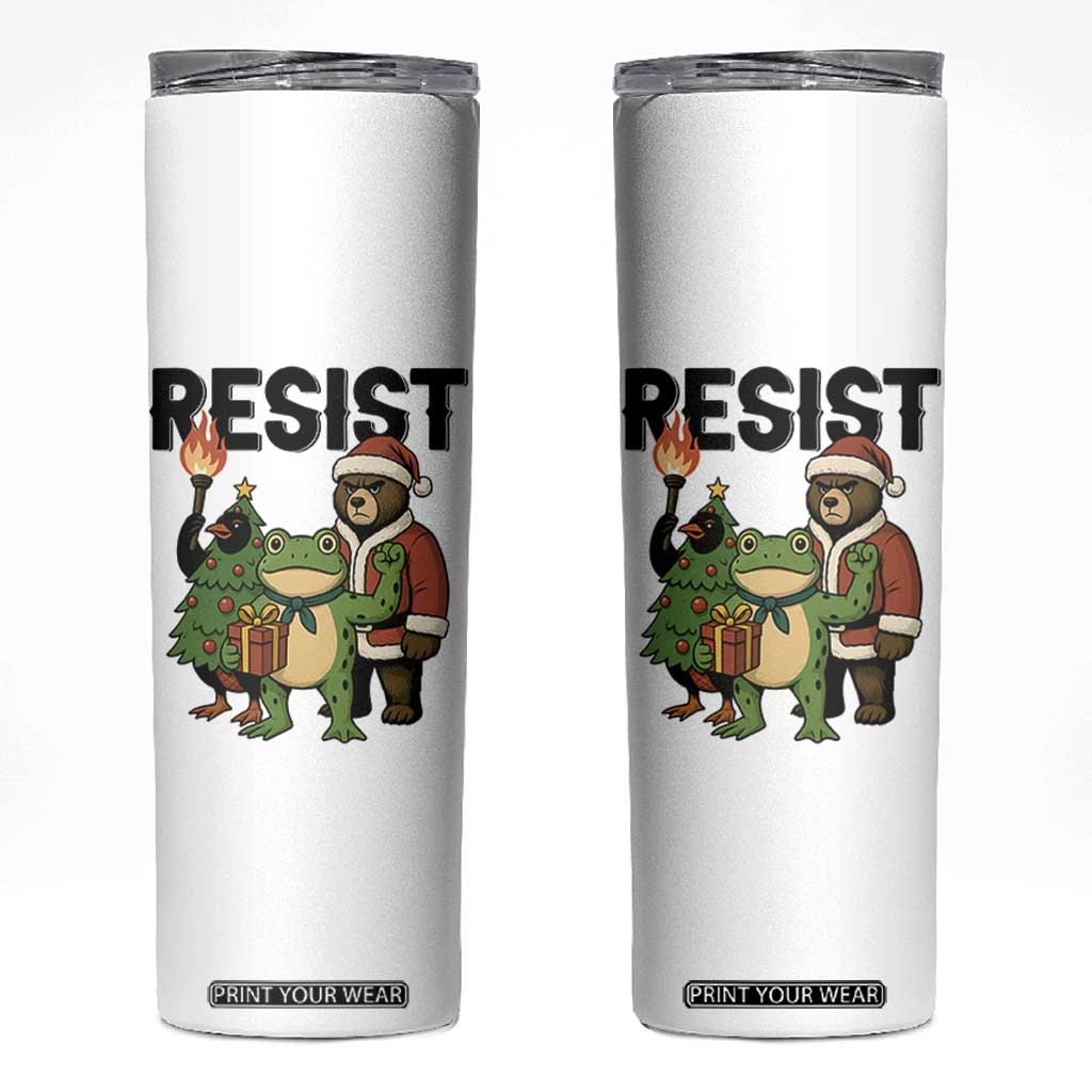 Portland Frog Protest Frogs Together Strong Skinny Tumbler Funny Holiday Gift TS12 White Print Your Wear