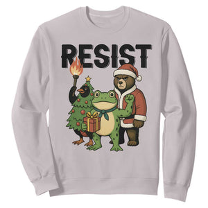 Portland Frog Protest Frogs Together Strong Sweatshirt Funny Holiday Gift TS12 Ice Gray Print Your Wear