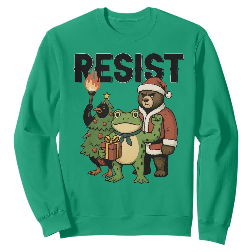 Portland Frog Protest Frogs Together Strong Sweatshirt Funny Holiday Gift TS12 Irish Green Print Your Wear