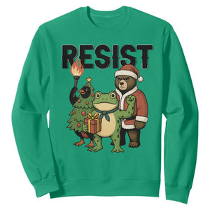 Portland Frog Protest Frogs Together Strong Sweatshirt Funny Holiday Gift TS12 Irish Green Print Your Wear