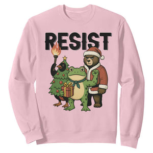 Portland Frog Protest Frogs Together Strong Sweatshirt Funny Holiday Gift TS12 Light Pink Print Your Wear